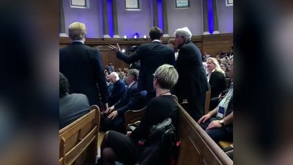 Watch moment protesters crash Suella Braverman’s Conservative Conference speech