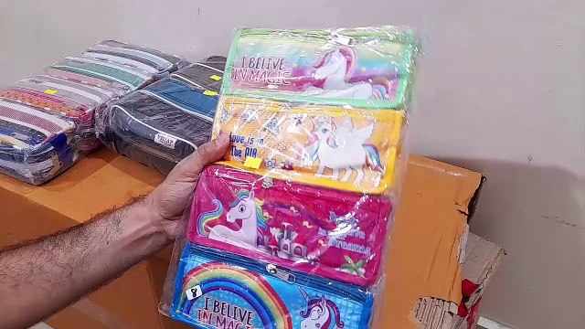 Mega Unboxing and Review of jumbo 2 chain pencil pouch for students