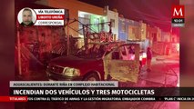 Incendian dos vehículos y tres motocicletas durante riña en Aguascalientes