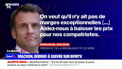 Inflation: Emmanuel Macron souhaite "mettre la pression sur des grands groupes de distribution"