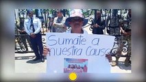 FAMILIARES DE CINCO BANILEJOS CONDENADOS A 47 AÑOS MÉXICO PROTESTAN FRENTE A LA CANCILLERÍA