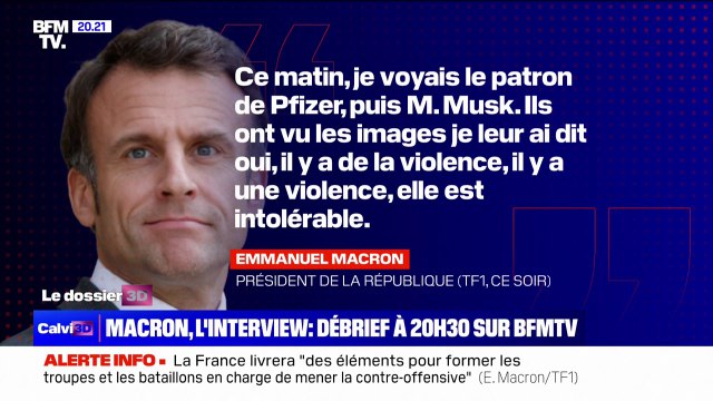 Réforme des retraites: Il y a eu des violences menées par une extrême et des gens qui ne veulent pas de solutions pour Emmanuel Macron