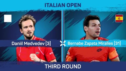 Medvedev fights back to reach the Round of 16 in Rome