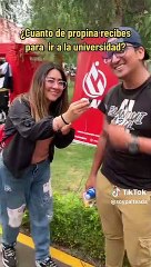 ¿Cuánto recibes de propina para ir a la universidad?