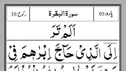 Surah Baqarah Ruku 35 Panipati Voice [Surat Al-Baqarah Verses 258-260] HD Text