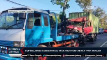 Sopir Kurang Konsentrasi, Truk Tronton Tabrak Truk Trailer di Boyolali