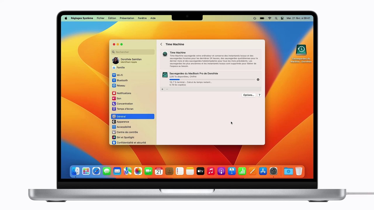 Sauvegarder les données Mac avec Time Machine sous macOS Ventura