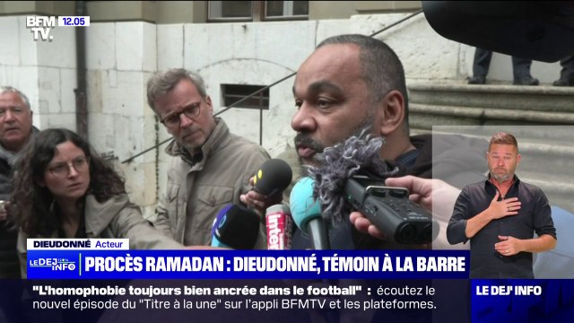 Il est innocent : Dieudonné témoigne lors du procès de Tariq Ramadan pour viol
