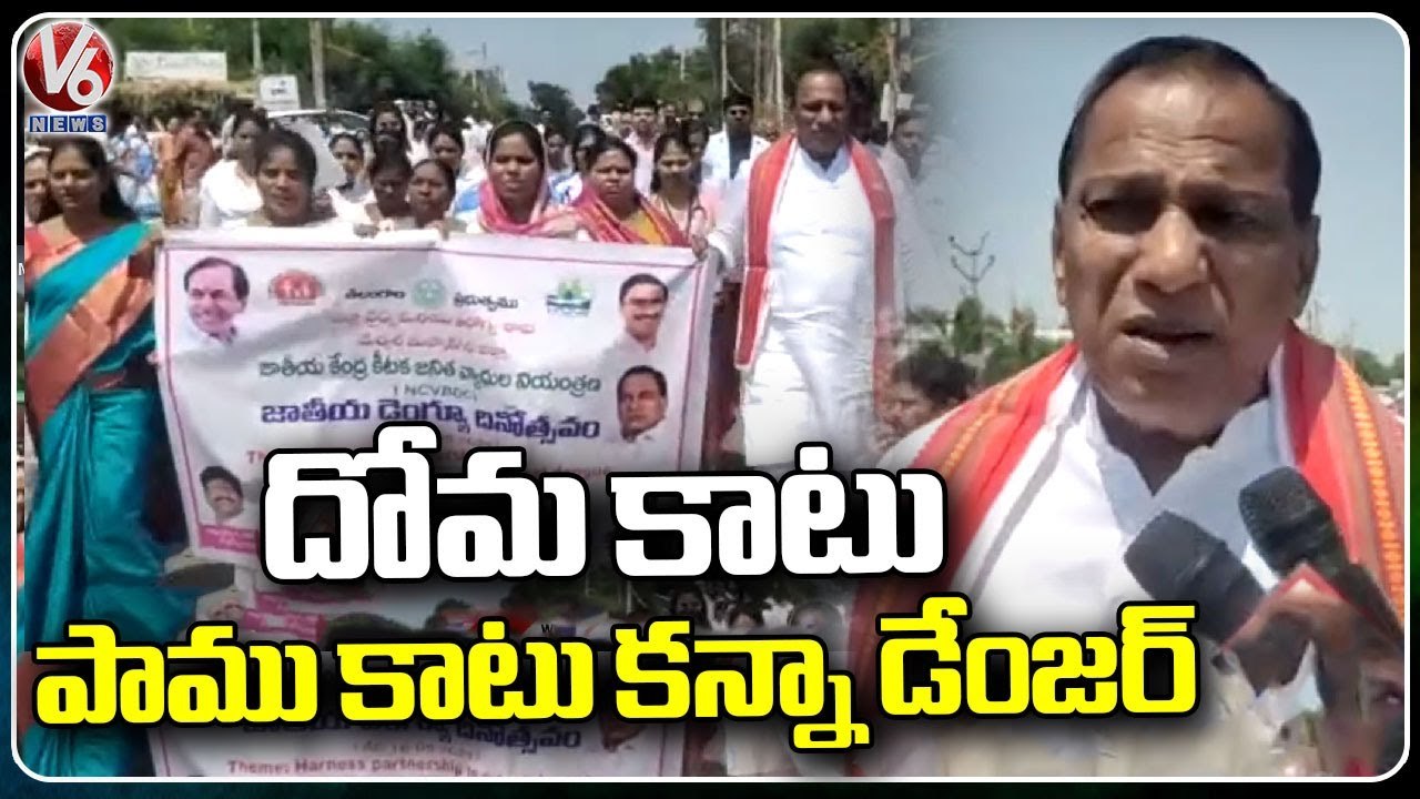 Minister Malla Reddy Flag Off For Dengue Awareness Program _ National Dengue Day _ V6 News