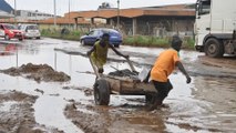 La voie principale du Port autonome d'Abidjan dégradée par les eaux de ruissellement