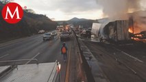 Es reabierto un carril de la carretera México-Querétaro tras de un choque de camiones