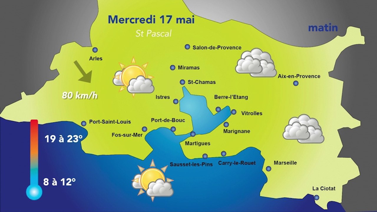 Un mercredi avec du mistral et des nuages dans le ciel provençal