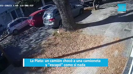 La Plata: un camión chocó a una camioneta y "escapó" como si nada