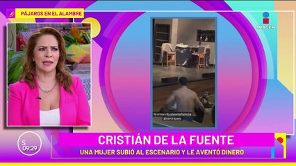Mujer lanza dinero a Cristián de la Fuente en plena función
