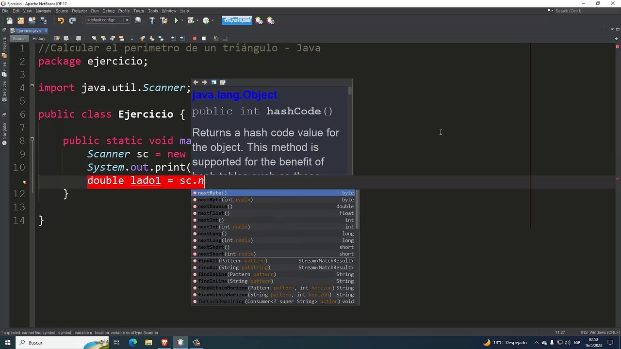 Calcular el perímetro de un triángulo en Java - Vídeo Dailymotion