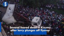 Several feared dead in Kisumu after lorry plunges off flyover