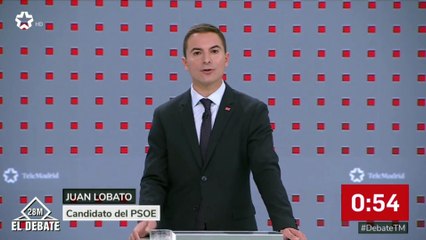 Minuto de cierre de Juan Lobato en el debate de candidatos para la Comunidad de Madrid