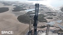 SpaceX Stacking Starship 24 Onto Heavy Booster in Amazing Drone Video