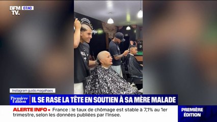 Un coiffeur brésilien se rase la tête en soutien à sa mère atteinte d'un cancer