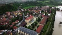 Cesena, mezzi della Polizia sommersi dall'allagamento