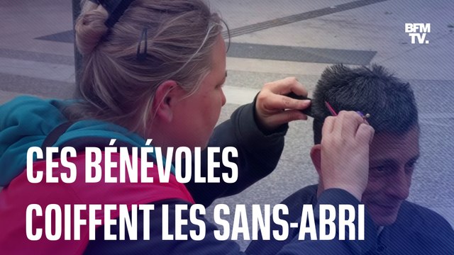 À Lyon, des coiffeurs bénévoles coupent gratuitement les cheveux à des sans-abri