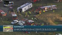 Australia: 18 niños quedaron heridos tras accidente de autobús