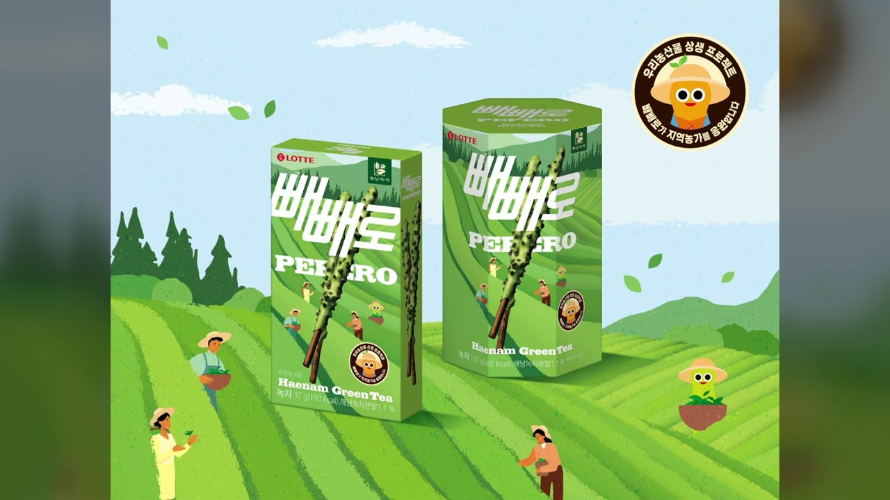 [기업] 롯데웰푸트, 해남녹차 활용한 빼빼로 한정판 출시 / YTN