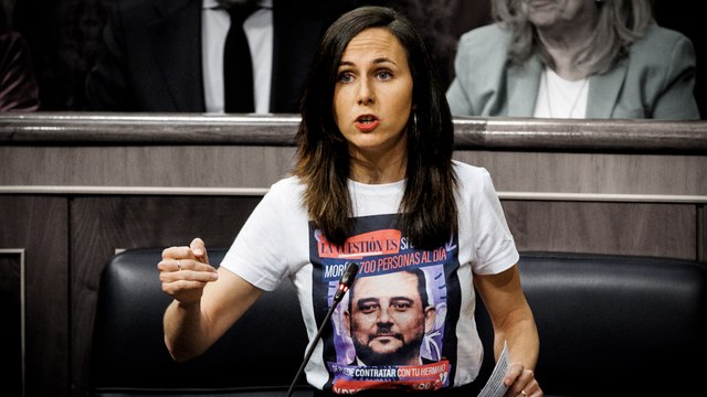 Ione Belarra lleva el debate de Telemadrid al Congreso con una camiseta que no deja lugar a dudas