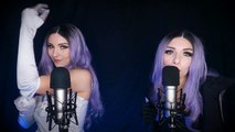 ❤️ASMR Twins TONGUE and KISSES SOUNDS❤️ SATIN GLOVES and KISSES for SLEEP Fast 