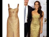 Meghan Markle fait tourner la tête dans une robe dorée sans bretelles à 1 483 £ à New York