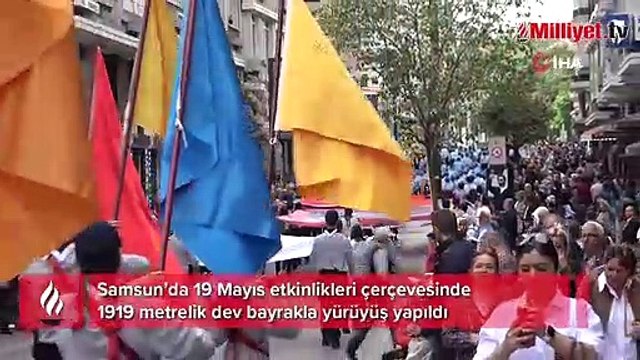 Samsun 1919 metrelik dev bayrak yürüyüşü