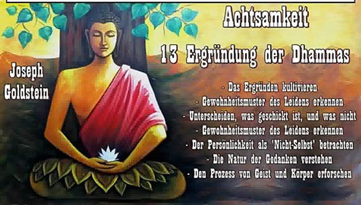 Achtsamkeit 13 Ergründung der Dhammas - Joseph Goldstein