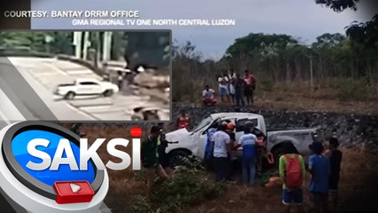 Pickup, bumaliktad matapos sumalpok sa concrete railing sa gilid ng kalsada | Saksi
