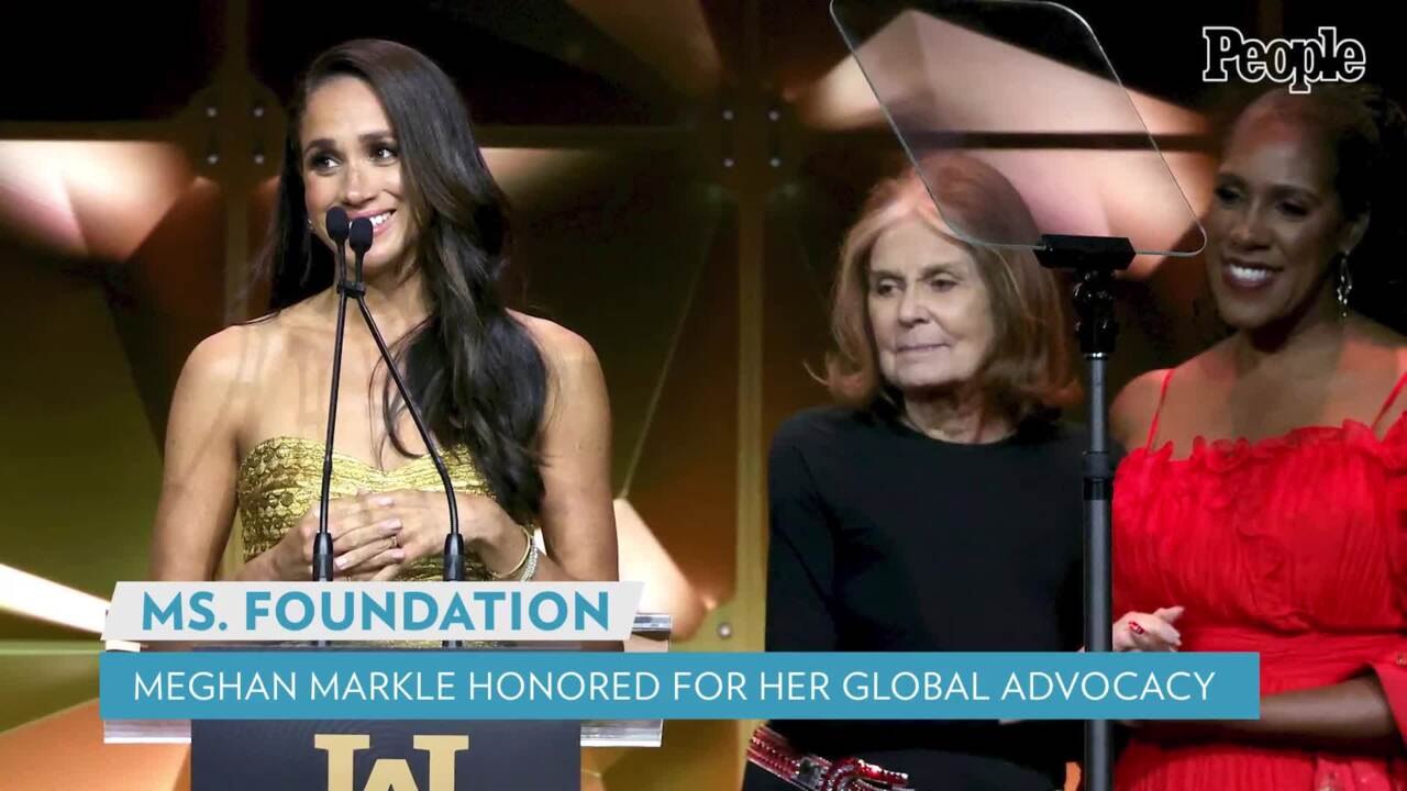 Meghan Markle Steps Out in New York City to Accept Award with Surprise Guests Prince Harry and Mom Doria