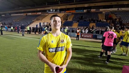 AFC Sudbury goalscorer Bobby Badham on winning the Suffolk U18 Midweek Cup after a 5-1 victory against Needham Market at Colchester United FC