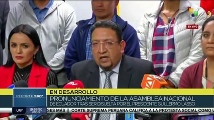 Expresidente del Parlamento ecuatoriano asegura que no hay como dialogar con quien le miente al país