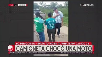 Dos escolares y un mototaxista quedan heridos tras ser impactados por una camioneta