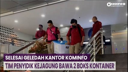 Selesai Geledah Kantor Kominfo, Tim Penyidik Kejagung Bawa 2 Boks Kontainer