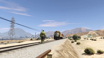 hulk stop the train in gta5 | red hulk vs hulk stop the train in gta5