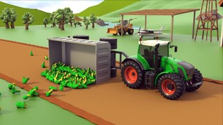 Harvester Tractor for Kids Harvesting Corn  Farm Trucks for Children_1080p