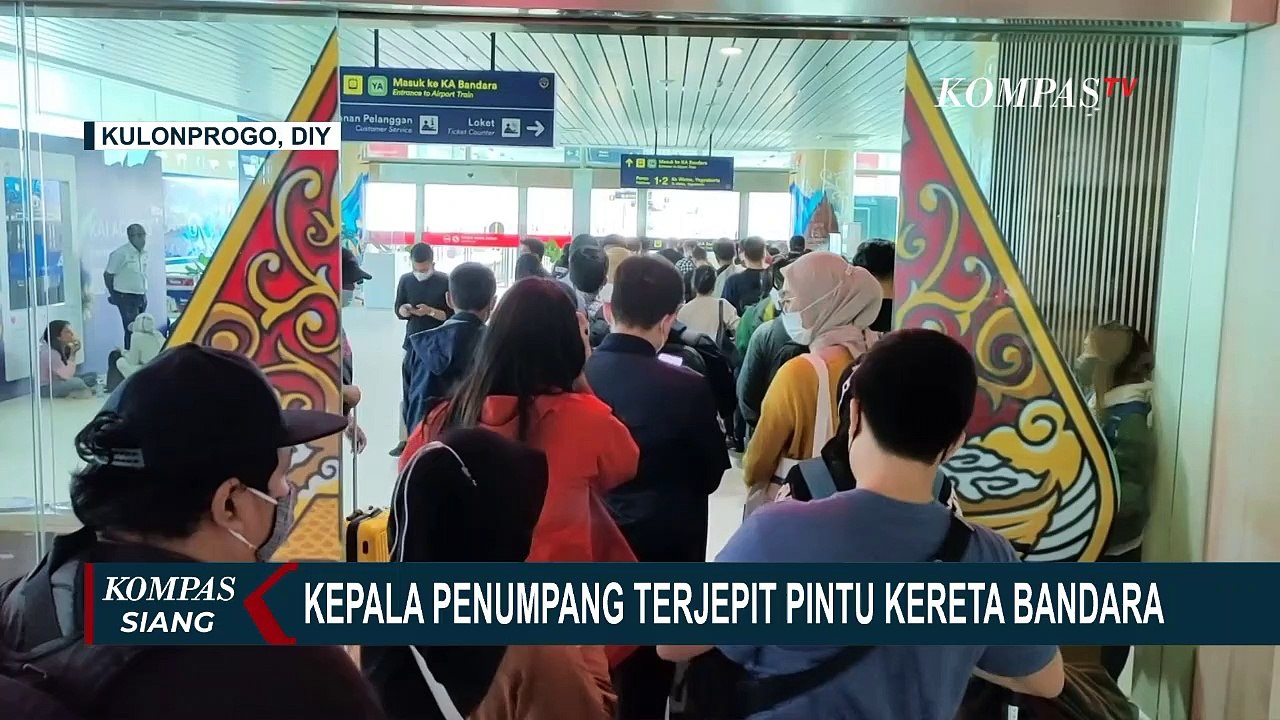 Viral Kepala Penumpang Terjepit Pintu Kereta Api Bandara Yia Video