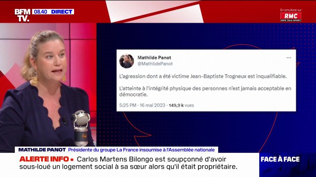 Mathilde Panot: On essaie toujours de nous faire passer pour des violents, les violents aujourd'hui c'est l'extrême droite