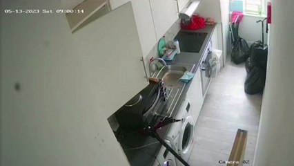 Man "cheats death" when e-scooter bursts into flames while charging in kitchen