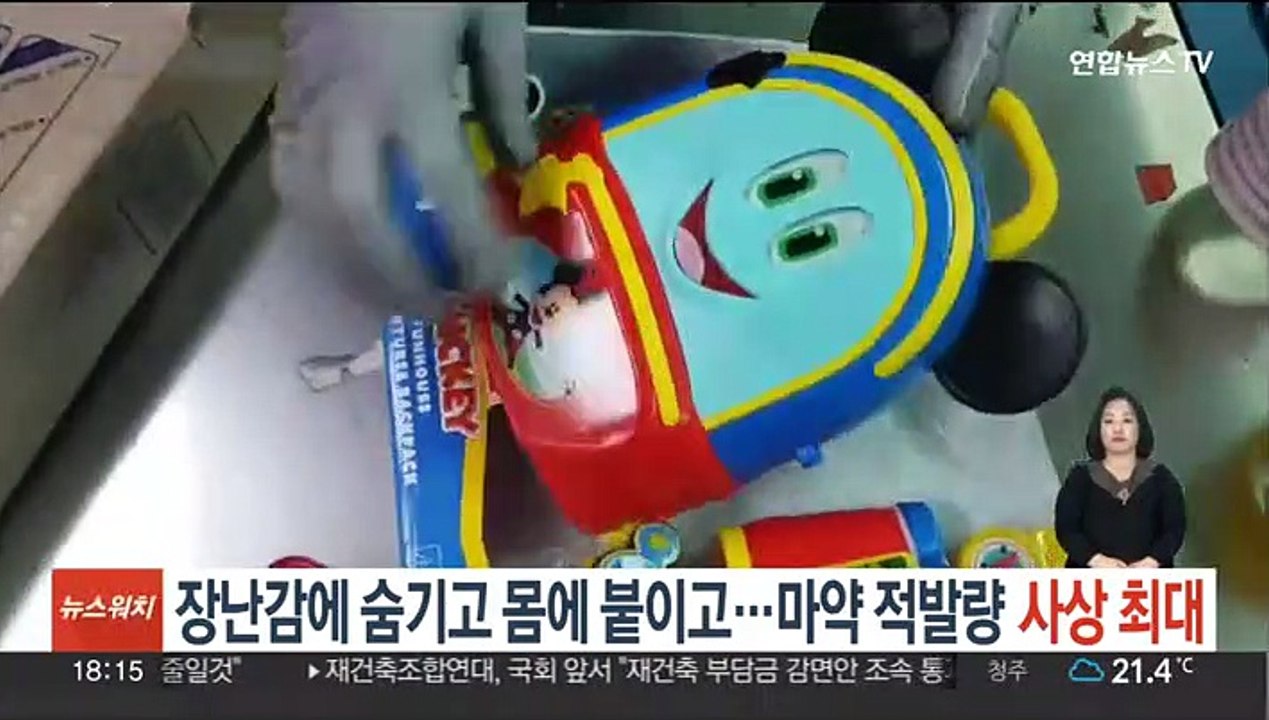 장난감에 숨기고 몸에 붙이고…마약 적발량 사상 최대