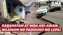 Kabahayan at mga ari-arian, nilamon ng pagguho ng lupa! | GMA News Feed