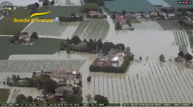 Maltempo Emilia Romagna, sorvolo su zone alluvionate (18.05.23)