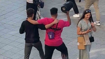 Guy with main-character energy singlehandedly kicks off an impromptu dance party in a French city