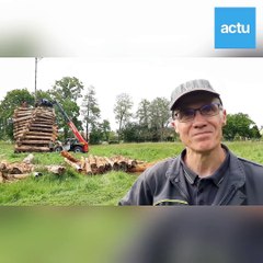 Montage du bûcher de la Saint Jean 2023 à Radon