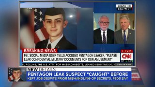 Pentagon leak suspect was caught stuffing notes he'd taken in a top-secret room inside his pocket, prosecutors say