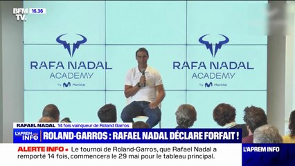Rafael Nadal: "Je ne serai malheureusement  pas présent à Roland-Garros"